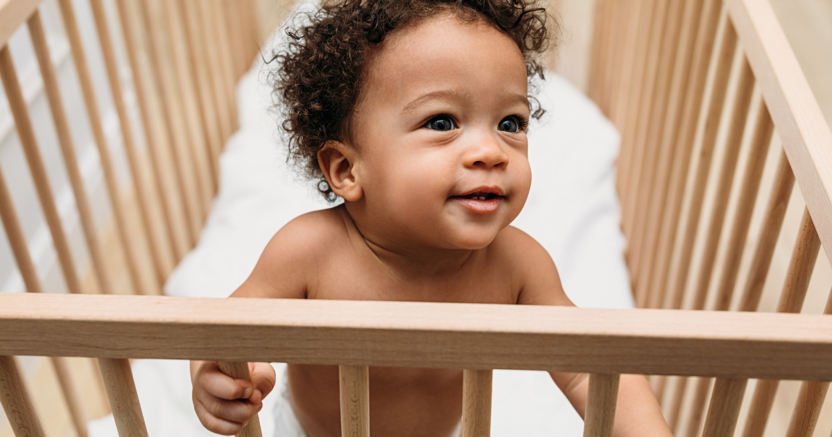 Baby Standing in Crib